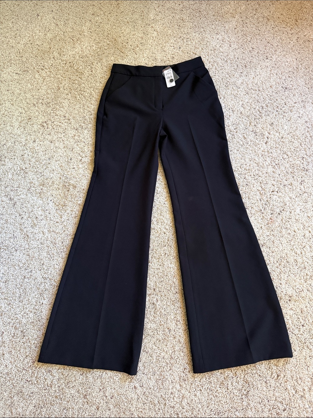 NWT Express Editor Womens Black Flare Trouser High Rise